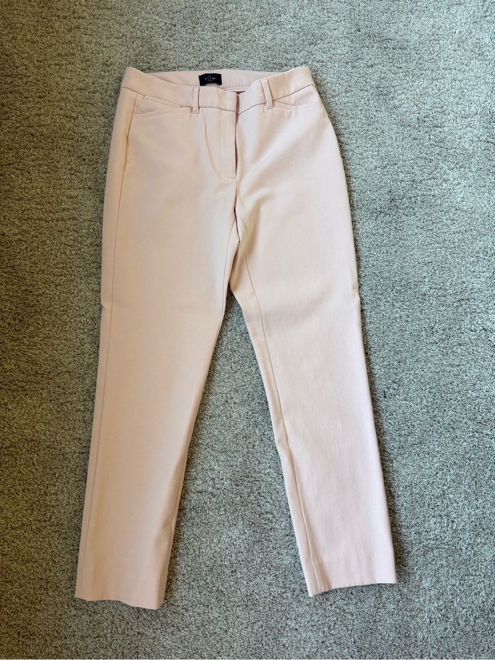 White House Black Market Slim Straight Ankle Pants in Pale Pink